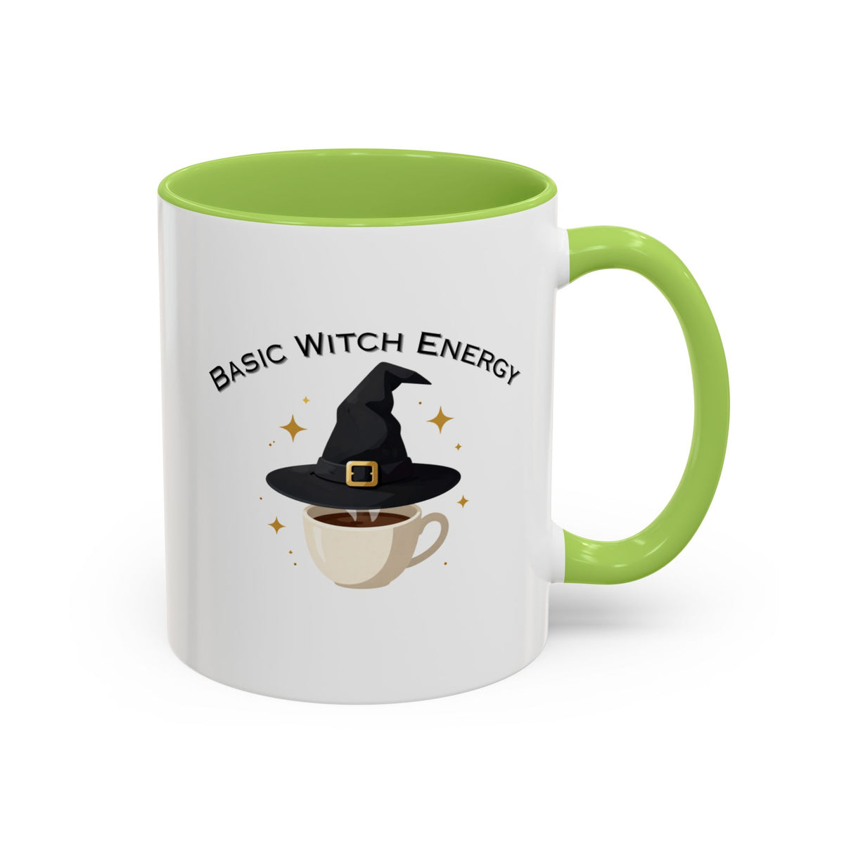 Basic Witch Energy Coffee Mug – Cute Halloween Witch Hat Tea Cup Accent Mug (11/15oz)