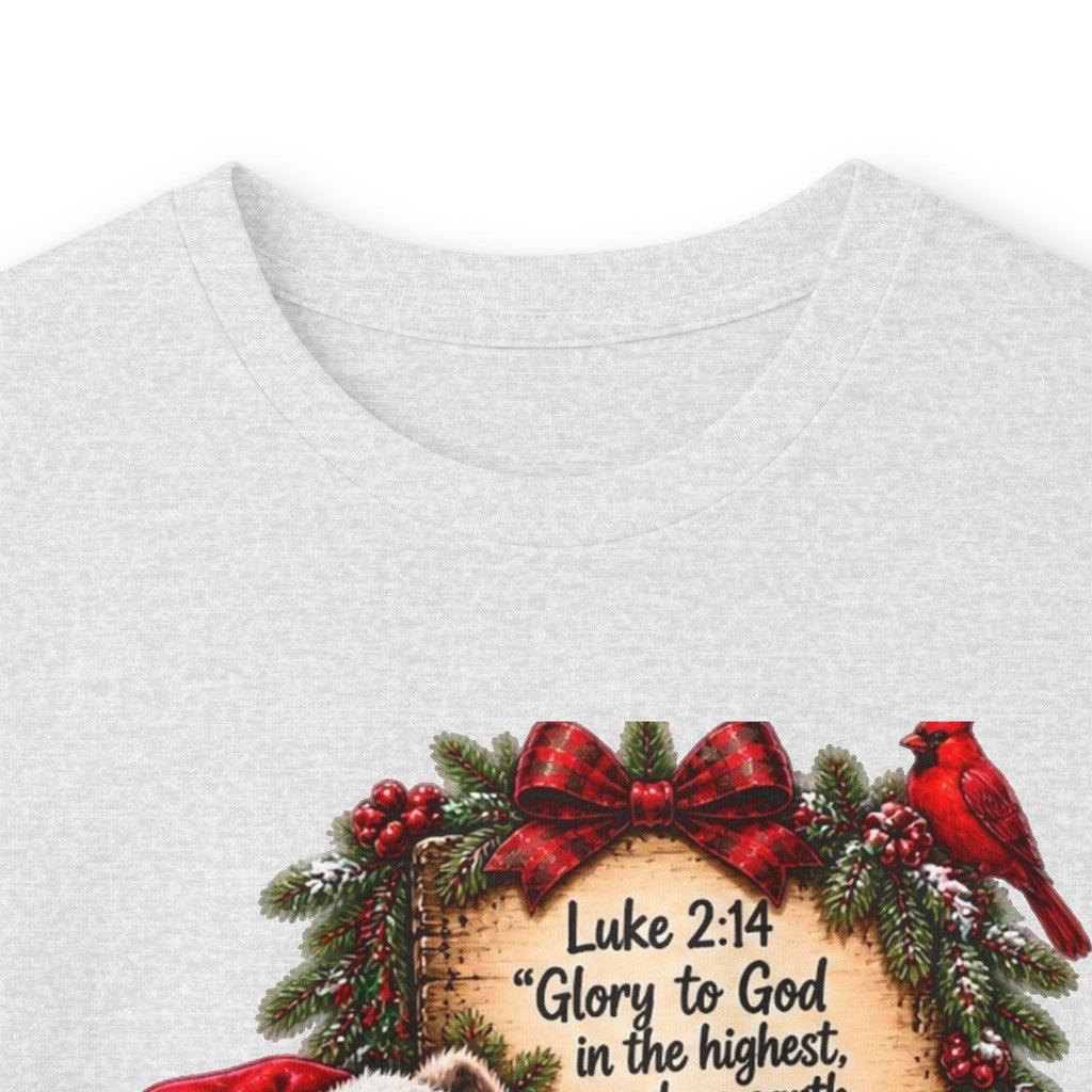 Funny Christian Christmas Shirt | Luke 2:14 Raccoon Tee