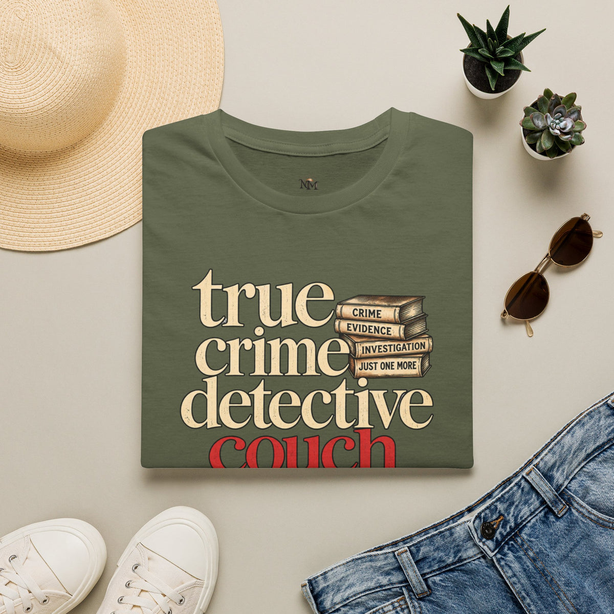 True Crime Detective Couch T-Shirt — "True Crime Detective Couch Division" Graphic Tee