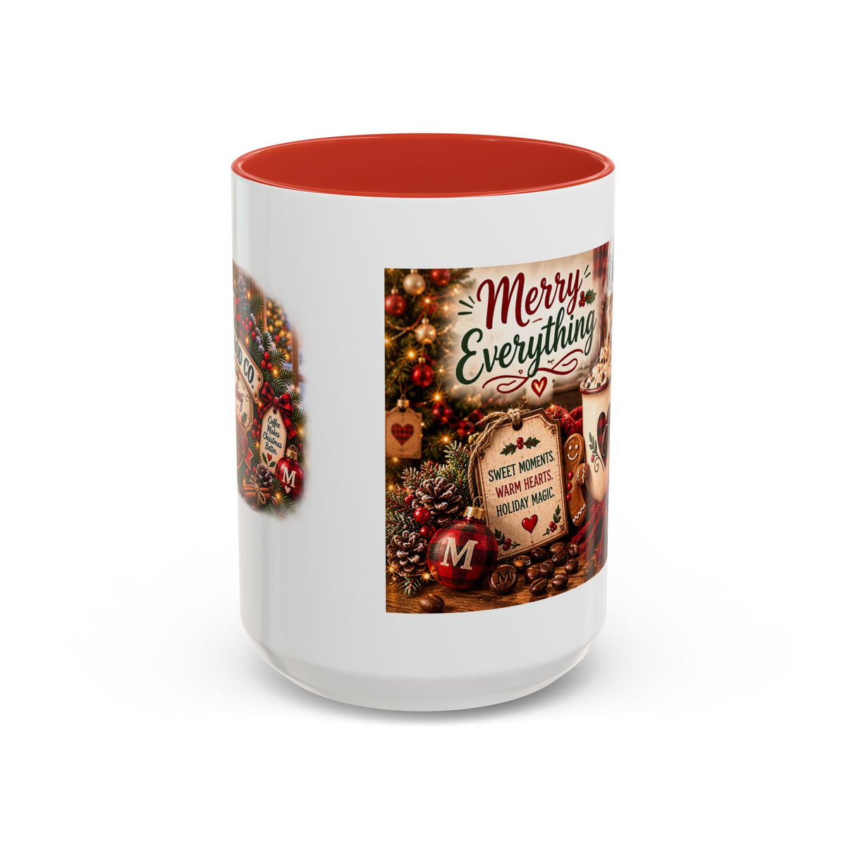 Christmas Coffee Mug — "Morning Mood Co. Merry Everything" Holiday Accent Mug (11/15oz)