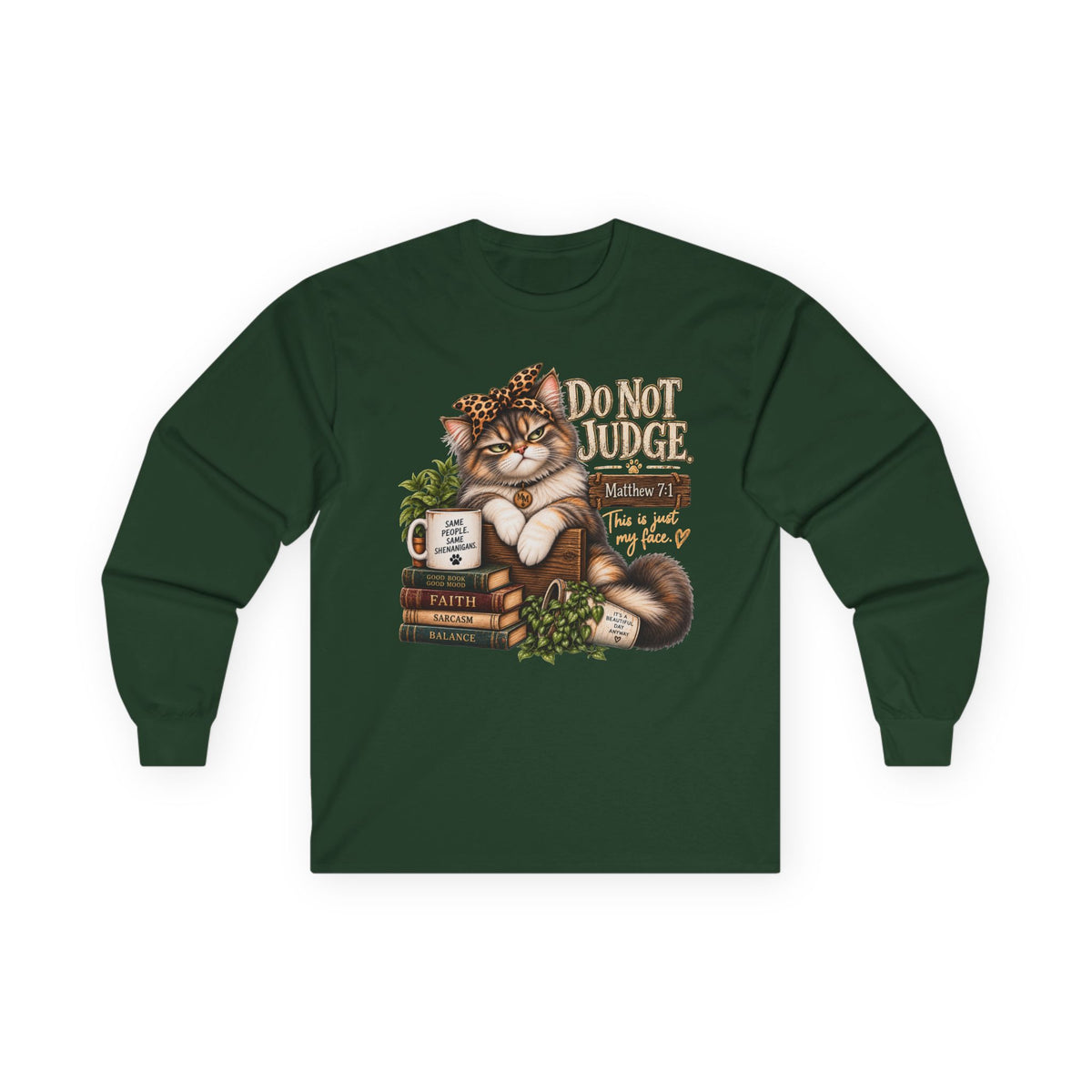 Do Not Judge Funny Cat Long Sleeve Tee