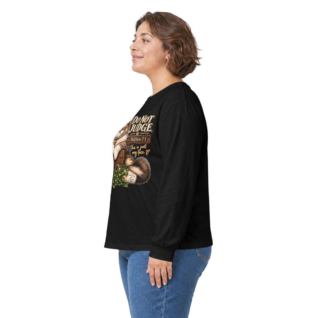 Do Not Judge Funny Cat Long Sleeve Tee