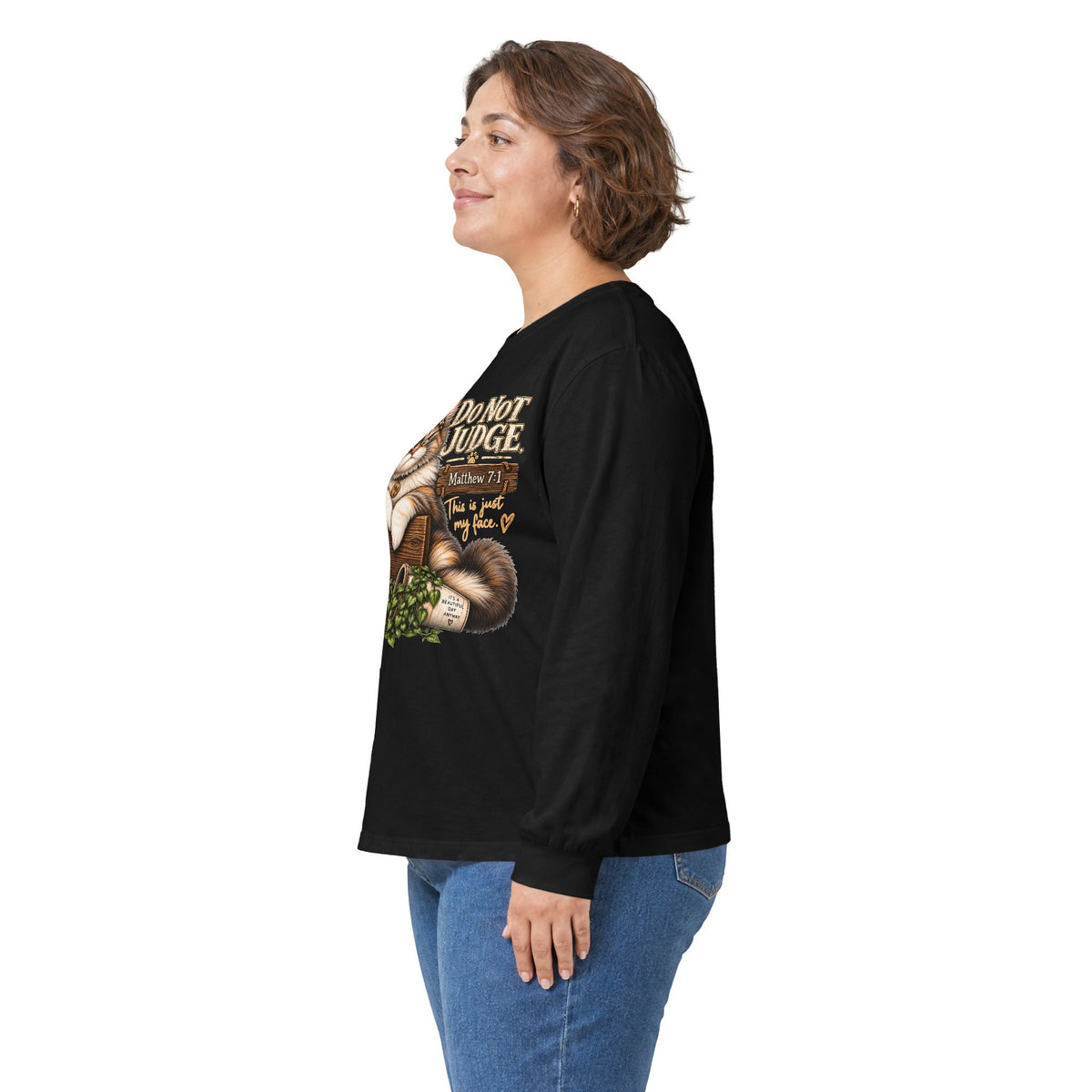 Do Not Judge Funny Cat Long Sleeve Tee