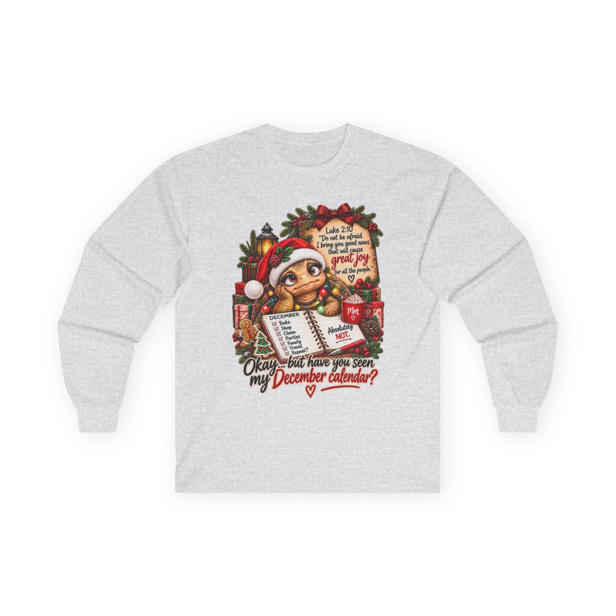 Christian Christmas Shirt | Luke 2:10 Faithfully Sarcastic Turtle Tee