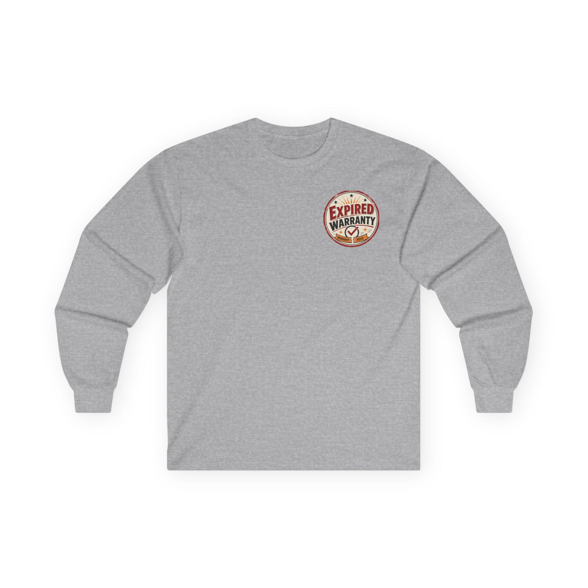 Expired Warranty Long Sleeve Tee — "Expired Warranty Still Runs on Attitude" Vintage Graphic