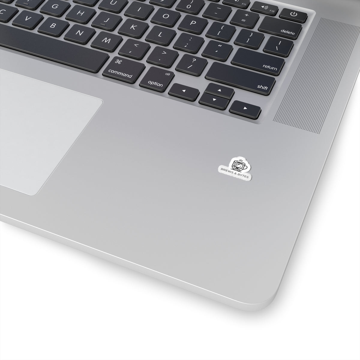Brews & Bytes Kiss-Cut Sticker — Coffee & Coding Laptop Decal