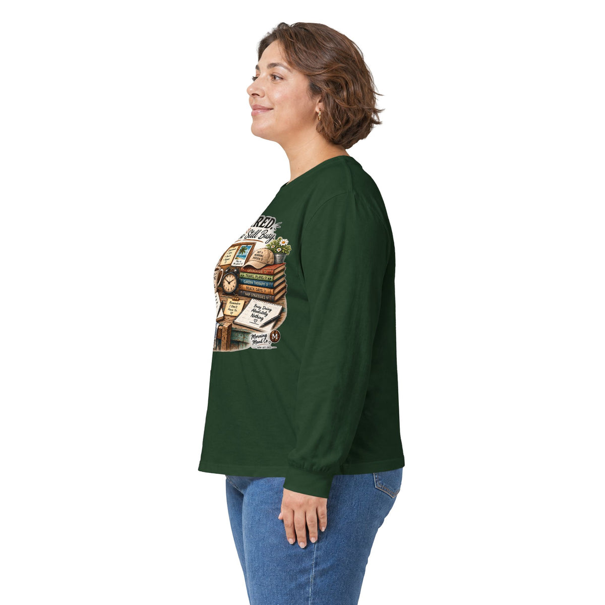 Retired But Still Busy Long Sleeve Tee – Retirement Gifts for Book Lovers