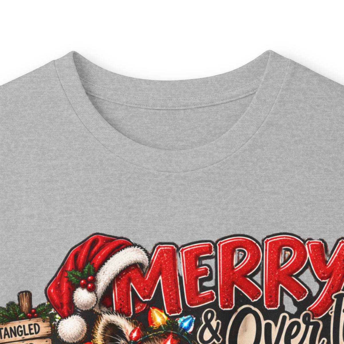 Merry Raccoon Christmas Long Sleeve Tee