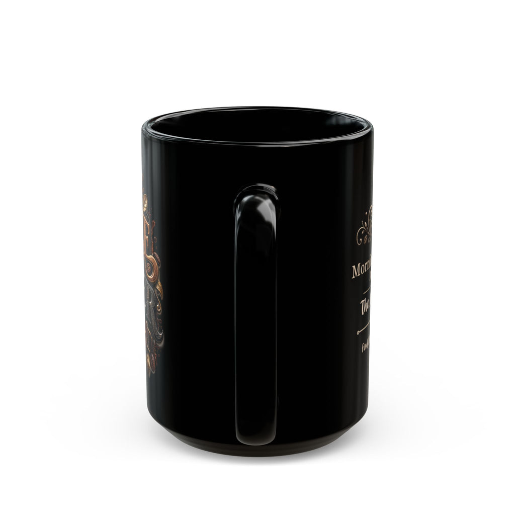 Coffee Mug — "Coffee Because Murder Is Illegal" Black Ceramic Coffee Cup (11oz/15oz)
