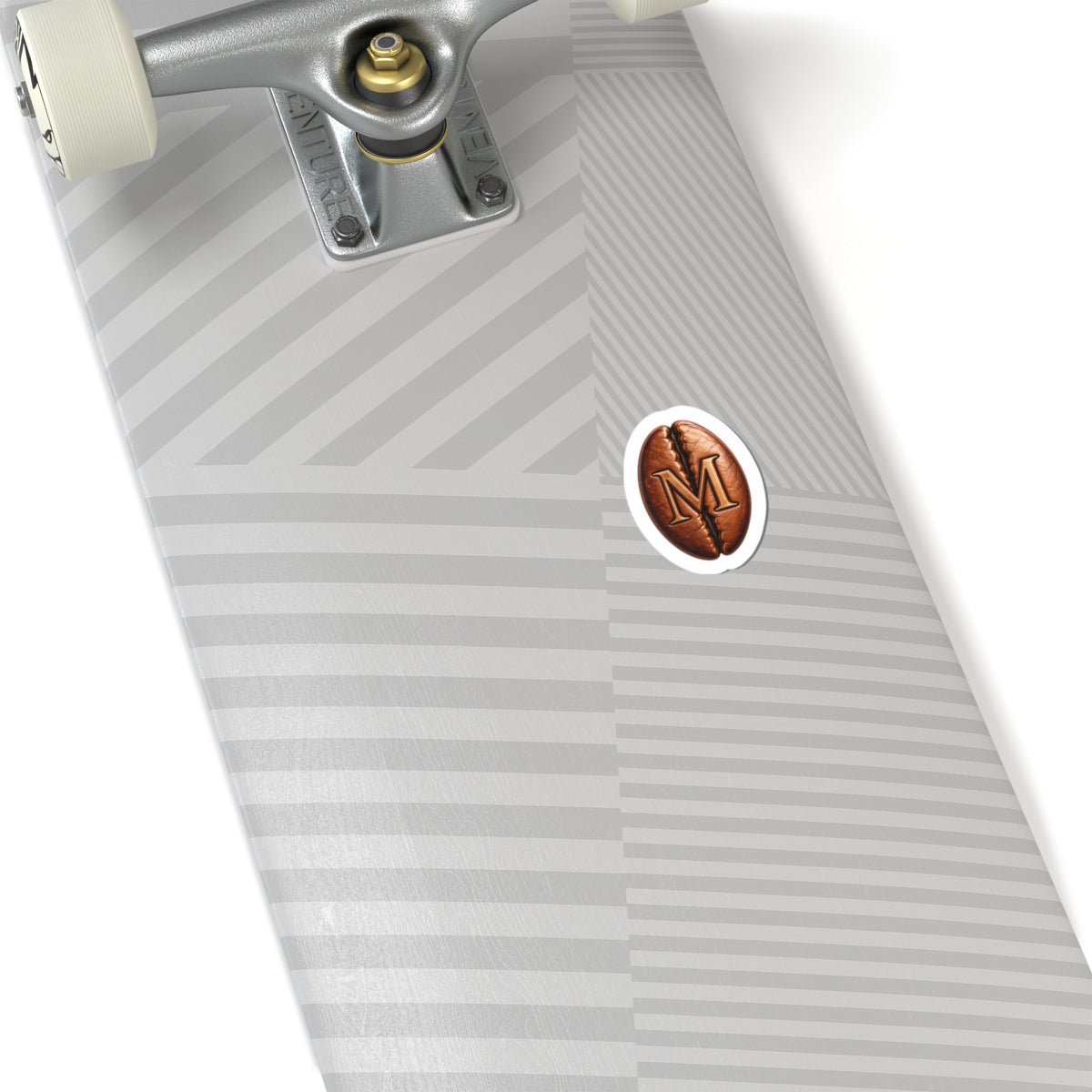 Coffee Bean Monogram Sticker – Personalized 'M' Laptop Decal