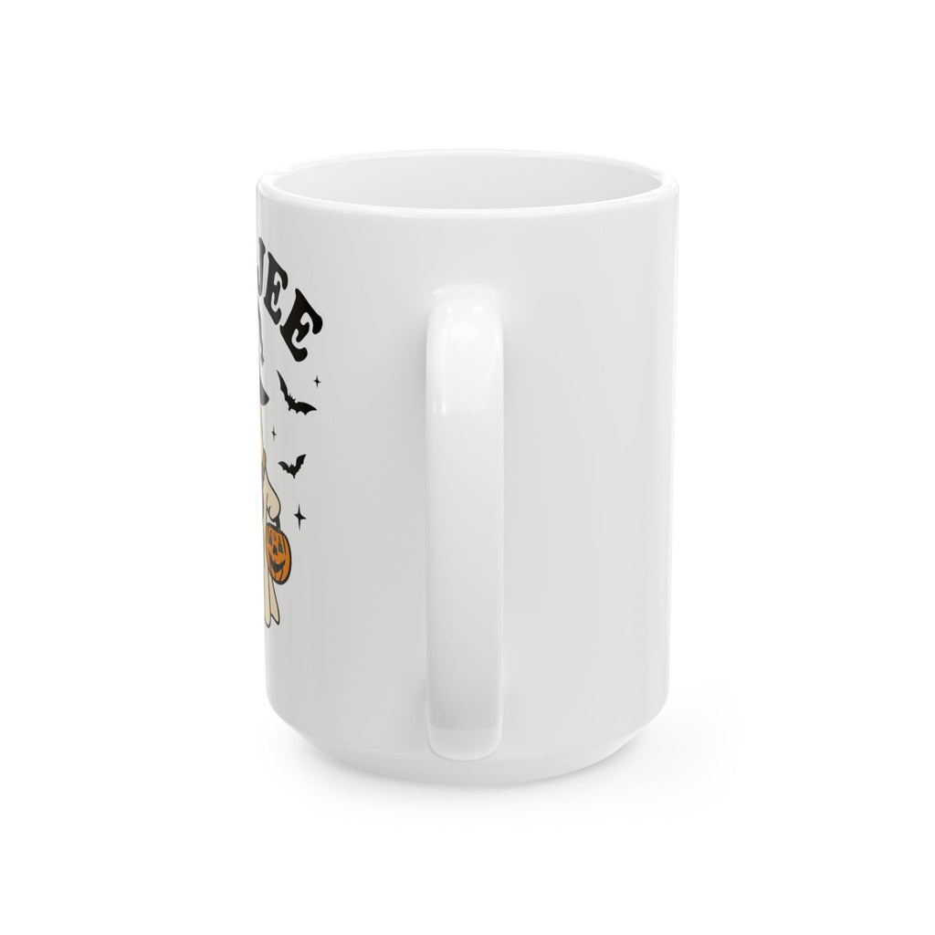 Halloween Boo Ghost Ceramic Mug — Cute Pumpkin Trick-or-Treat Coffee Cup (11oz/15oz)