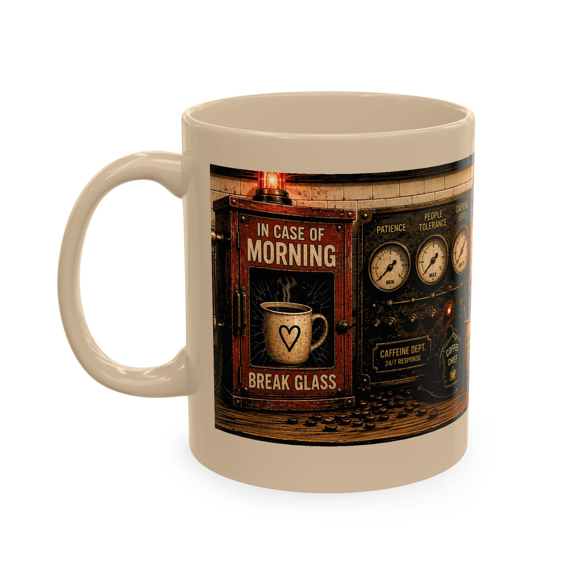 Coffee Mug — “This Is Not a Drill, I Need Coffee” Vintage Workshop Ceramic Mug
