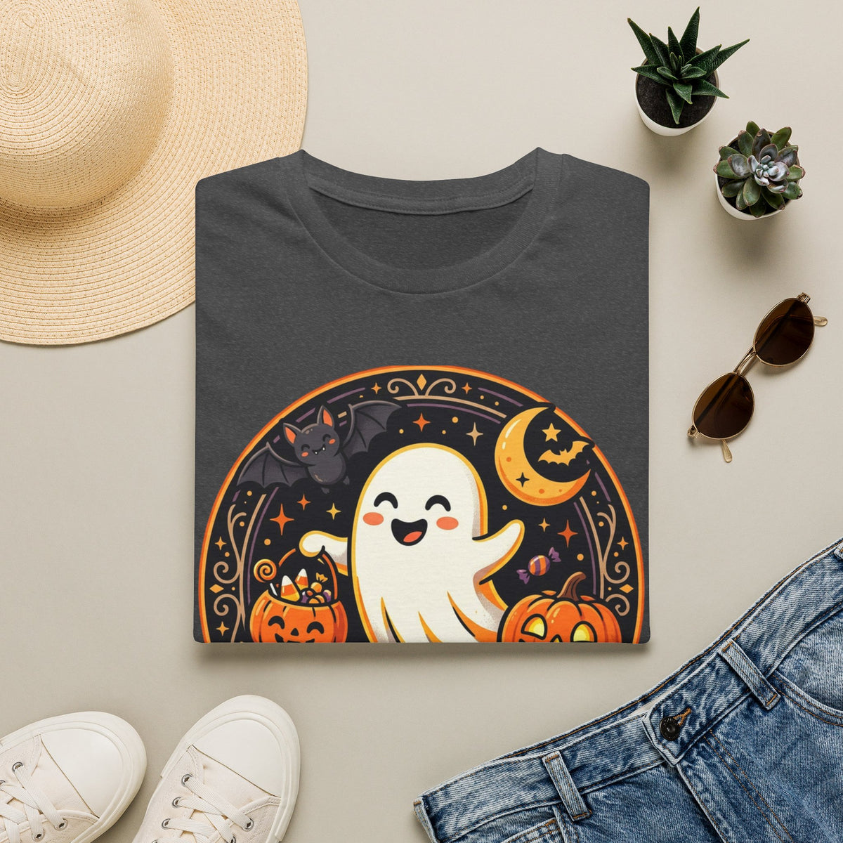 Halloween Ghost T-Shirt — "Spooky Season" Cute Pumpkin Graphic Tee