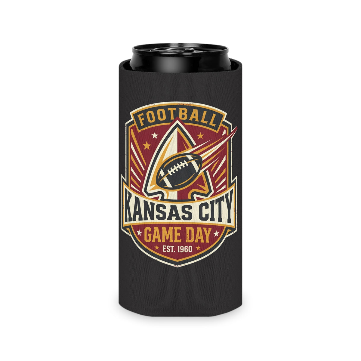 Kansas City Game Day Can Cooler - Football Tailgate Drink Koozie