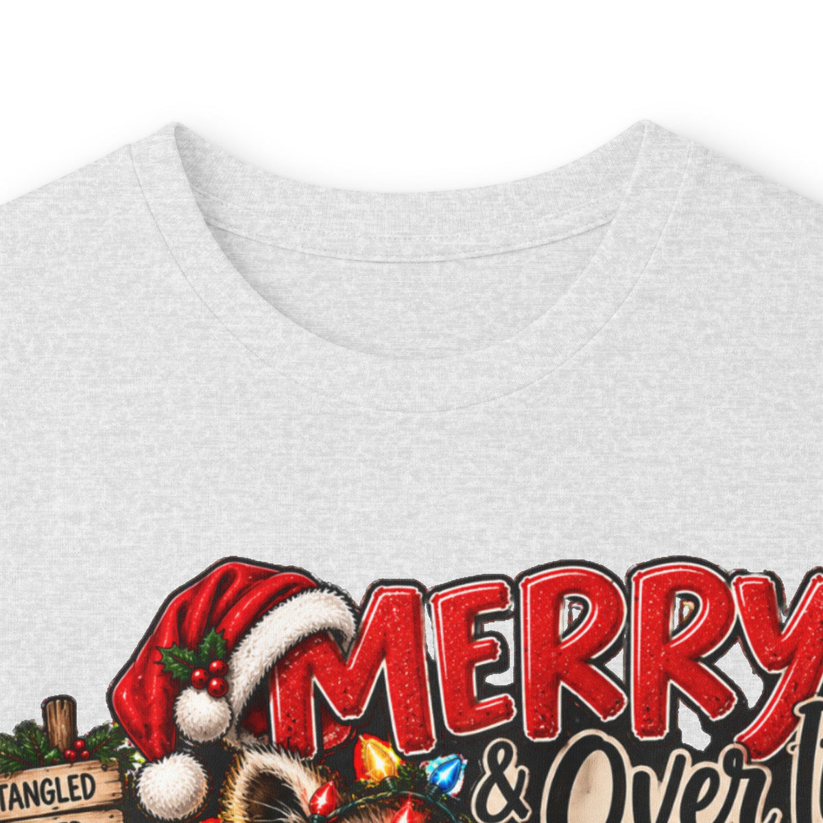 Merry Raccoon Christmas Long Sleeve Tee