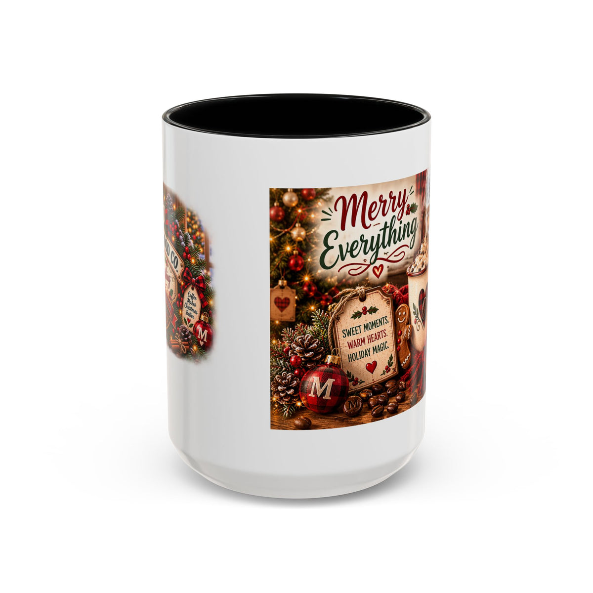 Christmas Coffee Mug — "Morning Mood Co. Merry Everything" Holiday Accent Mug (11/15oz)