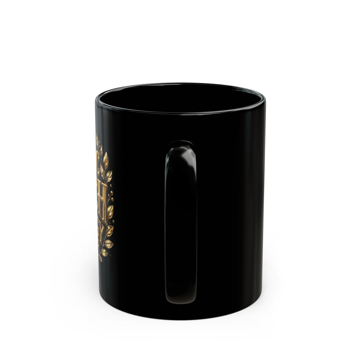Basic Bitch Energy Mug — Funny Gold Script Black Coffee Cup (11oz, 15oz)