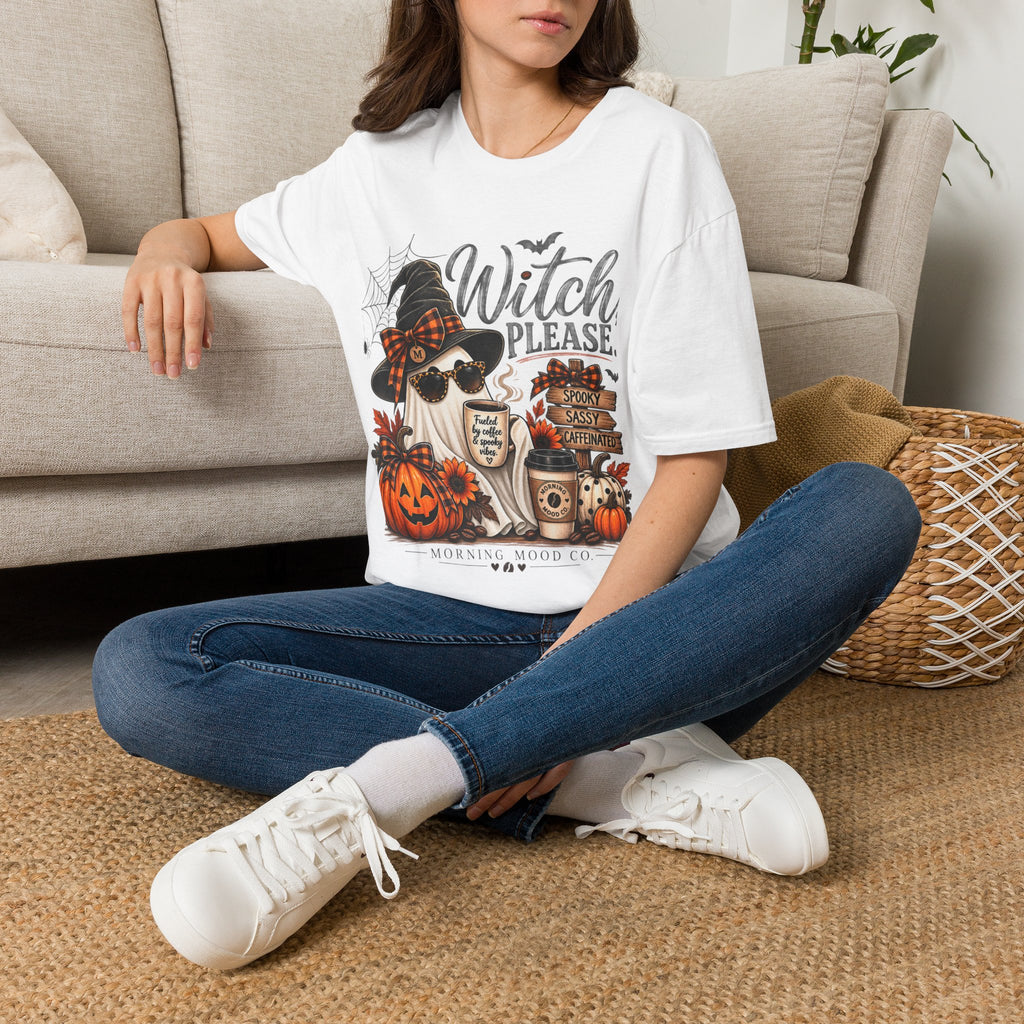 Witch Please Halloween T-Shirt — Cute Witch Cat Pumpkin Graphic Tee