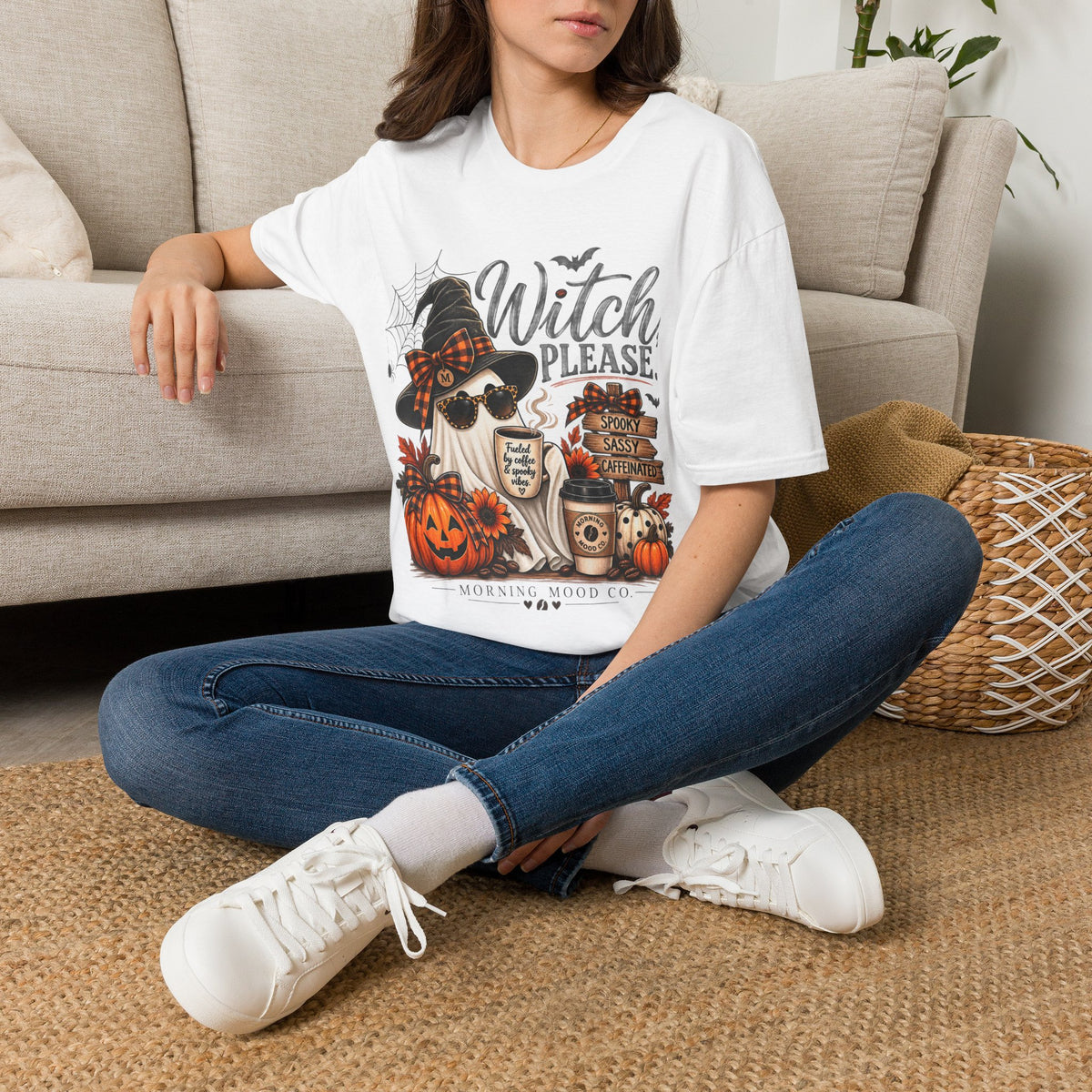 Witch Please Halloween T-Shirt — Cute Witch Cat Pumpkin Graphic Tee