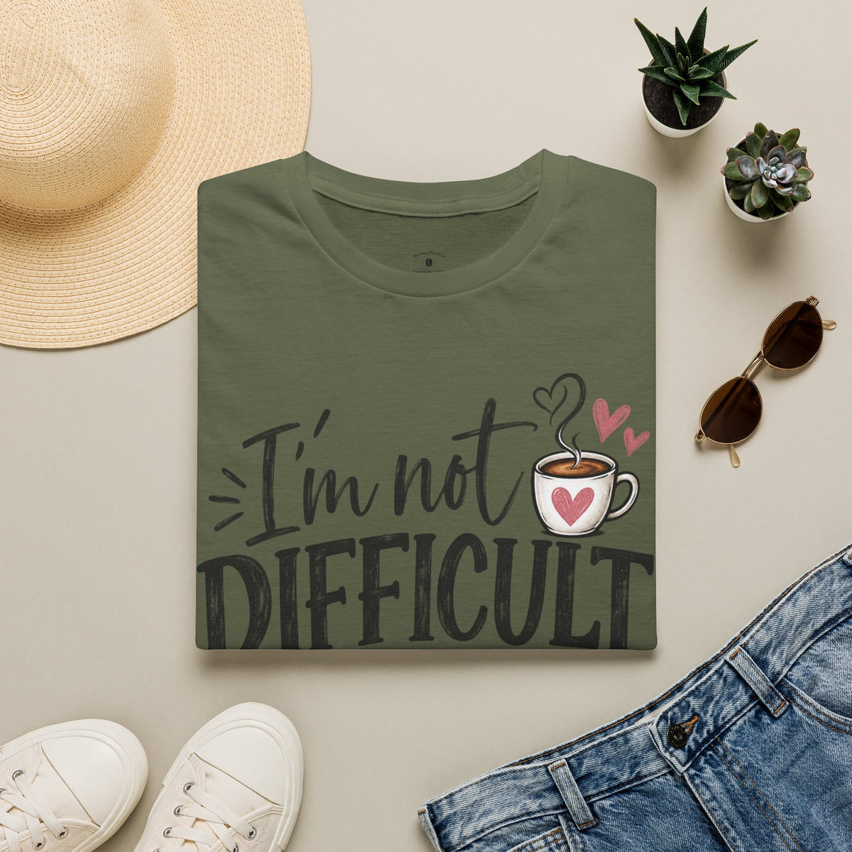 I’m Not Difficult I’m Specific T-Shirt — Funny Coffee Lover Graphic Tee