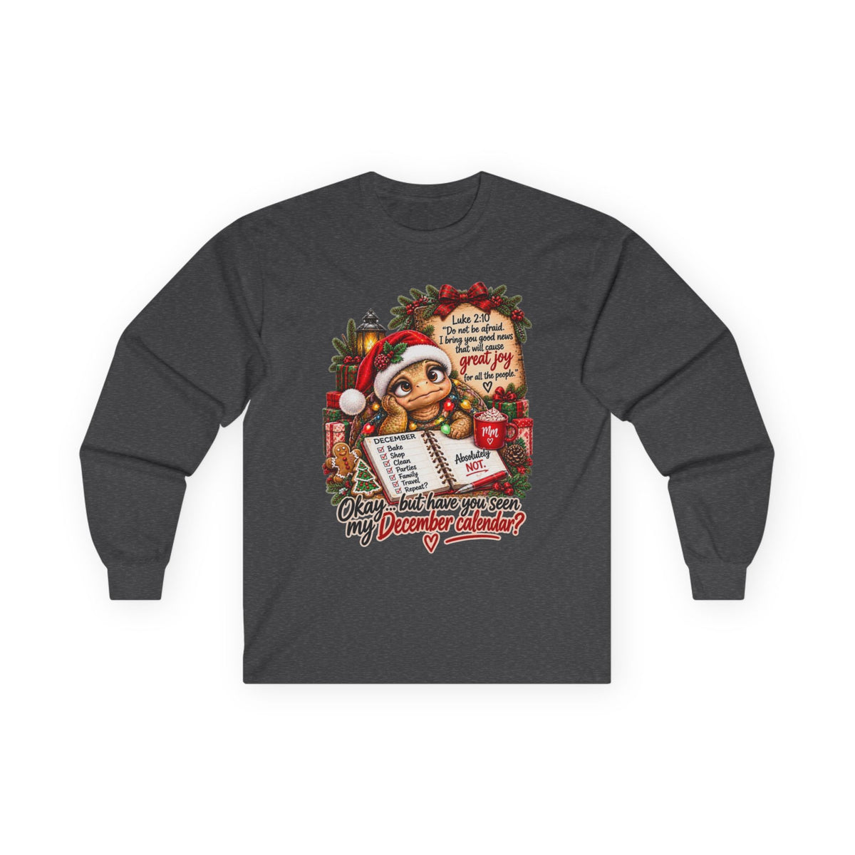Christian Christmas Shirt | Luke 2:10 Faithfully Sarcastic Turtle Tee