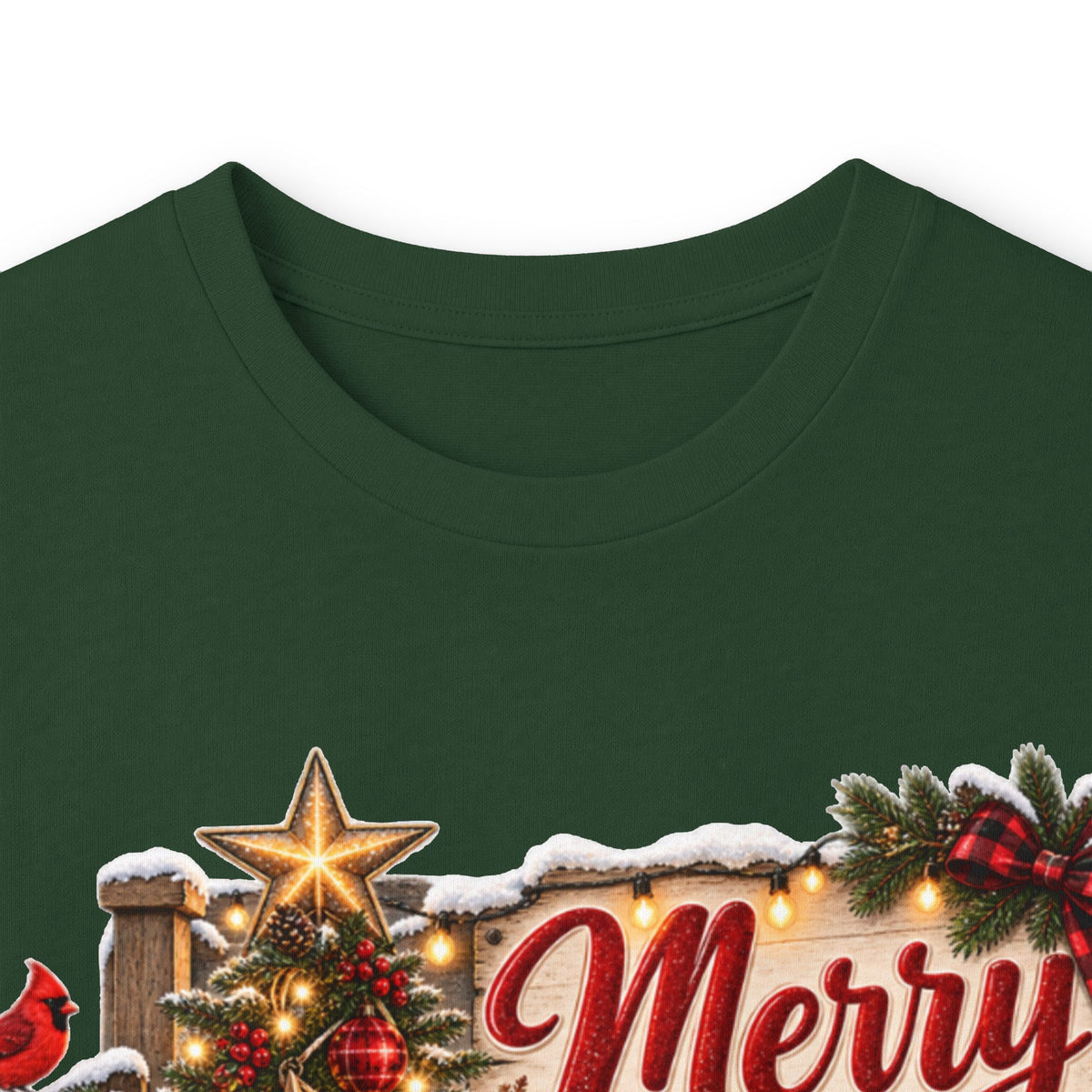 Christmas Graphic Long Sleeve Tee - "Merry & Bright" Holiday Shirt
