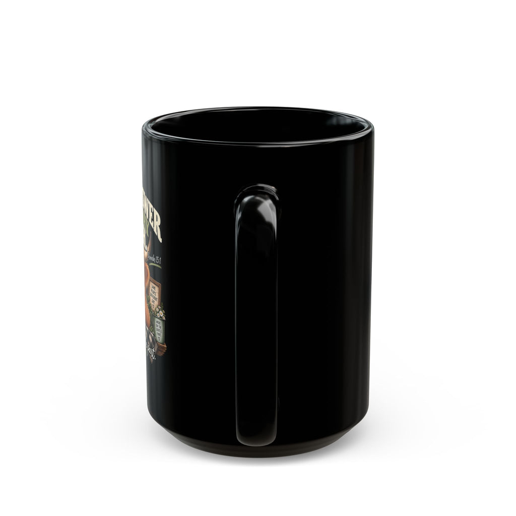 Coffee Mug — "A Gentle Answer Turns Away Wrath" Inspirational Christian Cat Coffee Mug (11oz/15oz)
