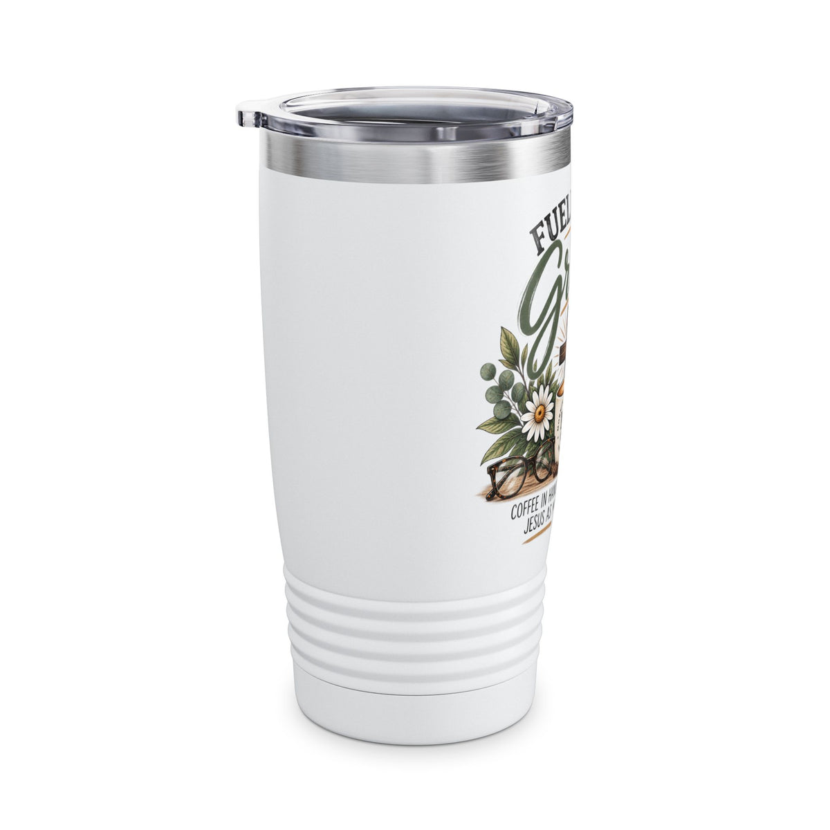 Fueled by Grace 20oz Tumbler – Faith & Coffee Stainless Travel Cup