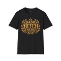 T-Shirt — "Basic Bitch Energy" Gold Crest Graphic Tee