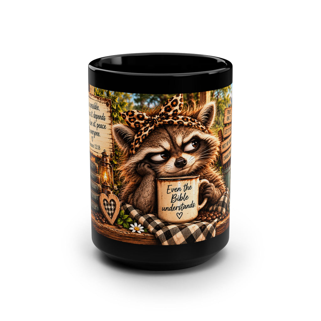 If It is Possible Raccoon Black Mug, 15oz