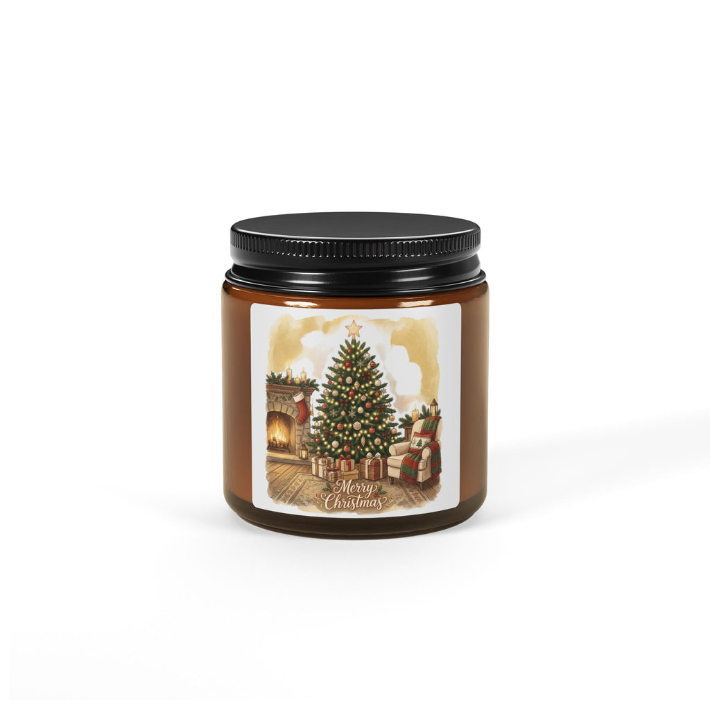 Christmas Tree Scented Candle — Amber Jar Soy Candle (Multi-Size)