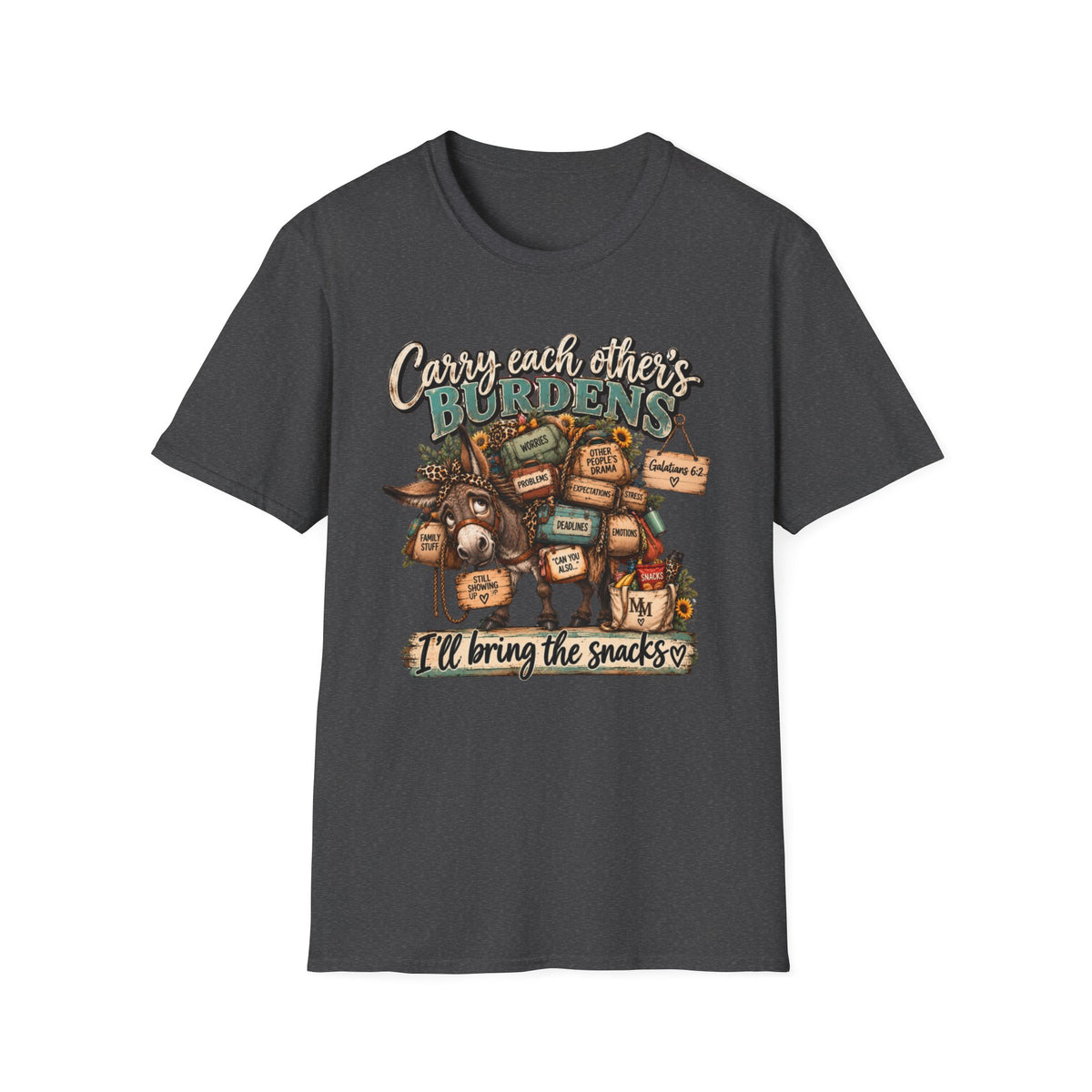 Carry Each Other's Burdens T-Shirt — Christian Encouragement Tee (Galatians 6:2)