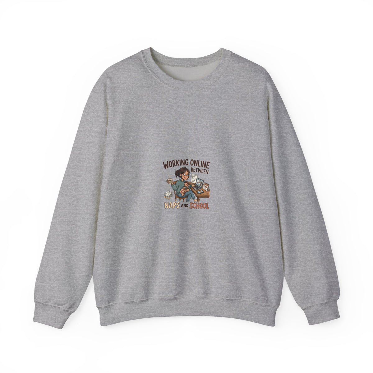 Working Online, Half Time at Home Sweatshirt — Remote Work Crewneck