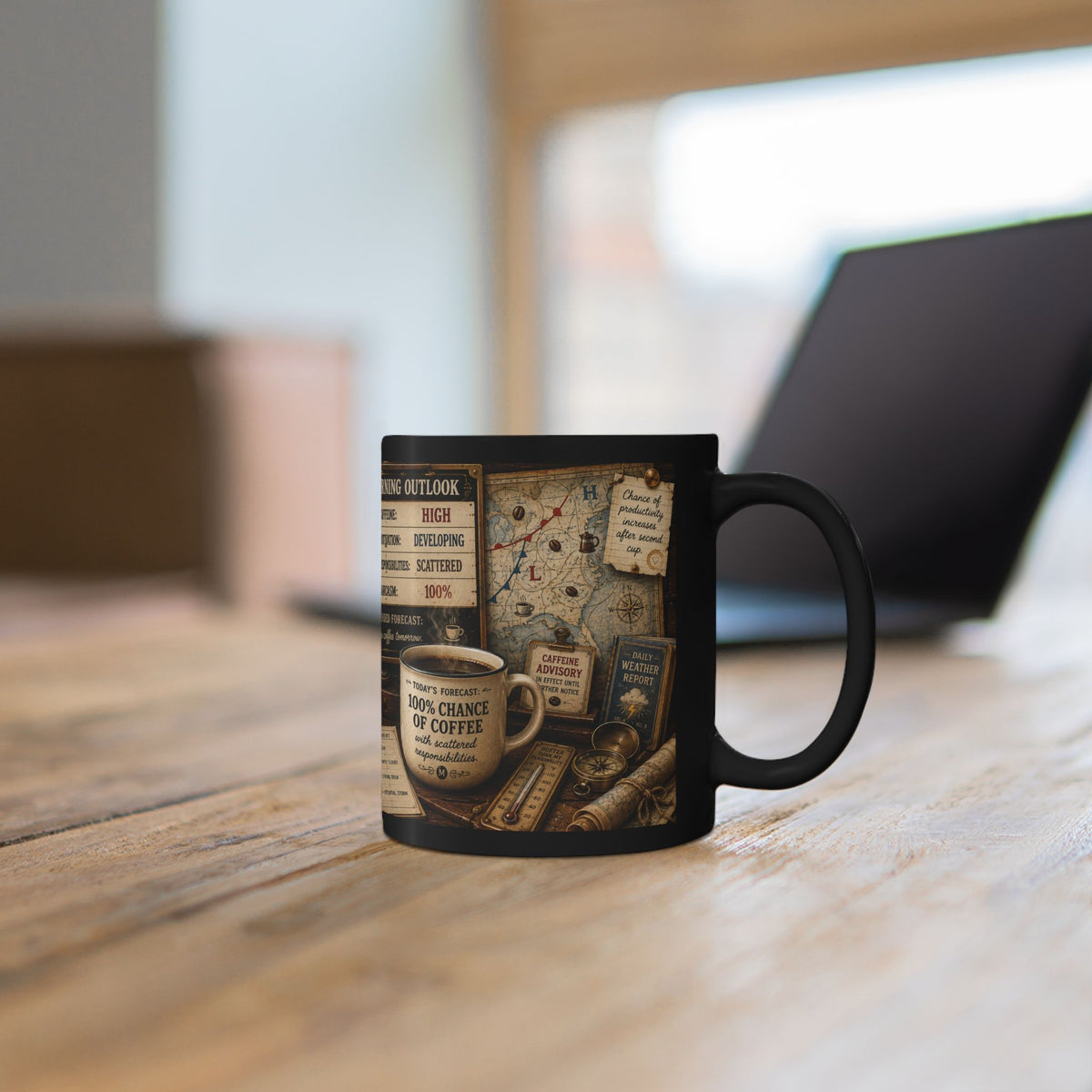 Vintage Coffee Weathermap Mug — Morning Mood Co. Steampunk Coffee Lover Gift (11oz & 15oz)