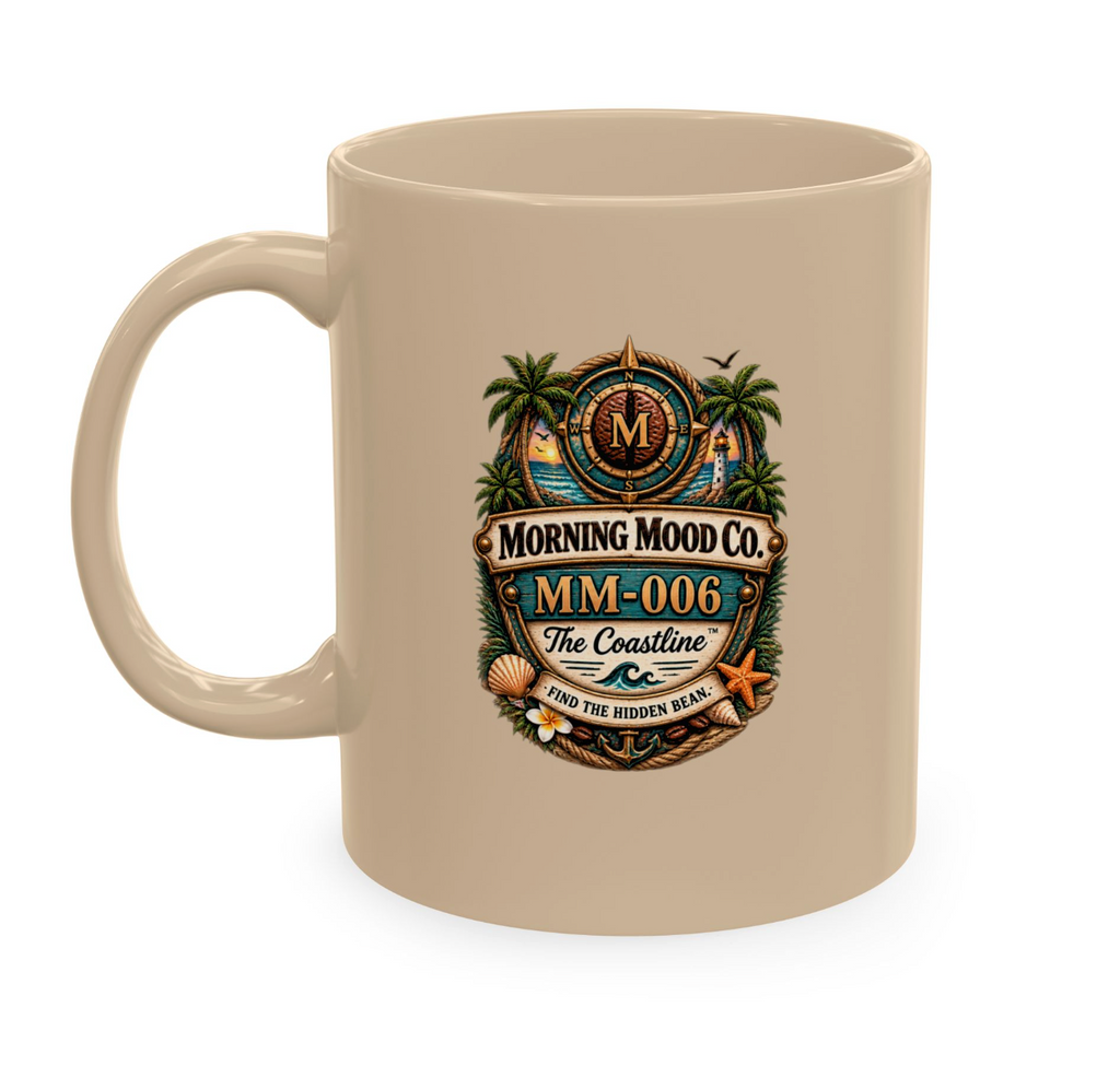 Tropical Beach Ceramic Mug — "Paradise Calls" Vacation Coffee Cup