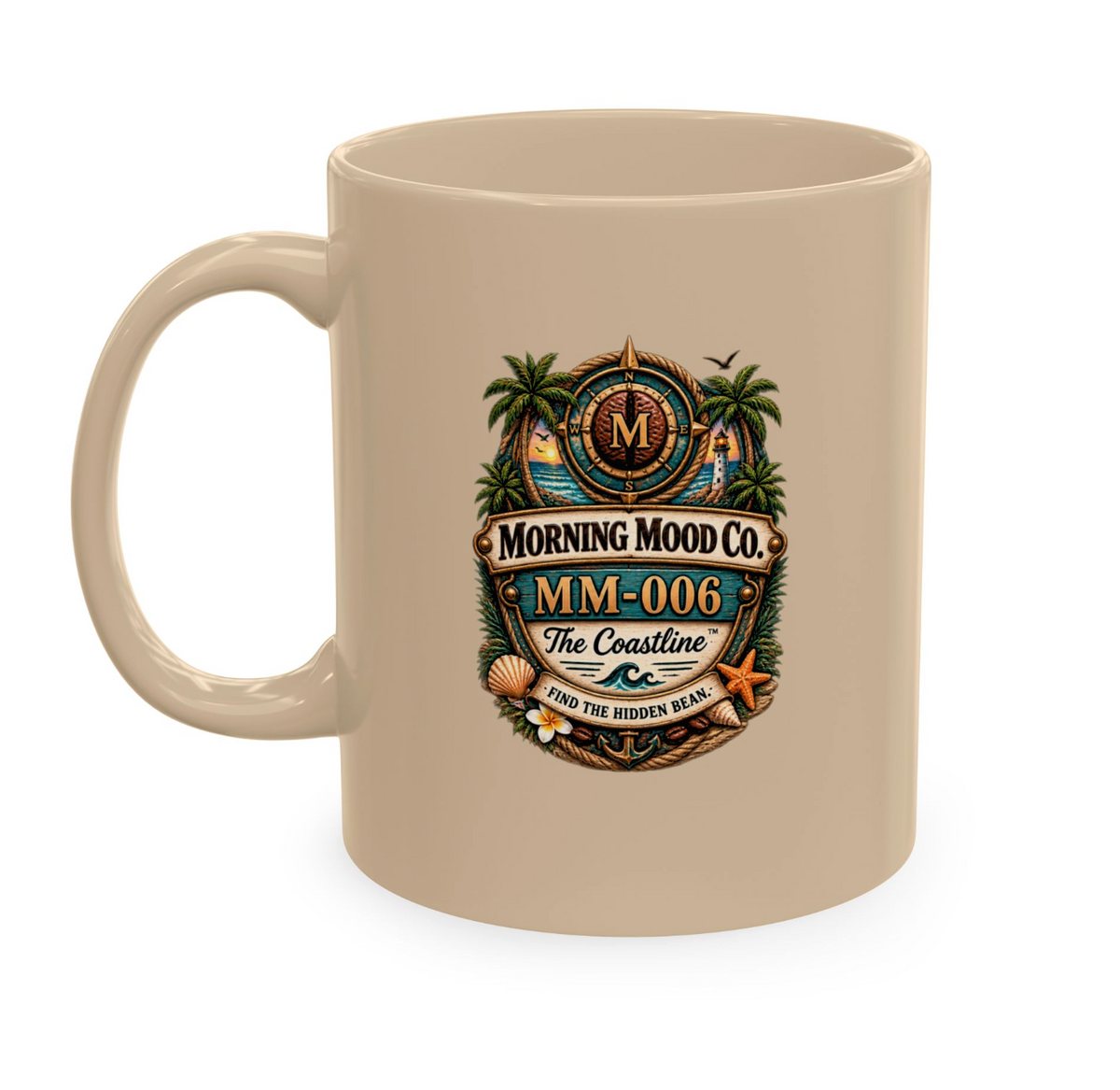 Tropical Beach Ceramic Mug — "Paradise Calls" Vacation Coffee Cup