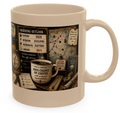 Vintage Morning Mood Co. Ceramic Mug — Retro Coffee Weather Gauge Design
