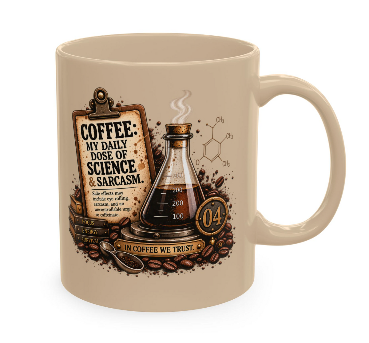 Coffee and daily dose of science -- Morning Mood Co. Ceramic Coffee Mug
