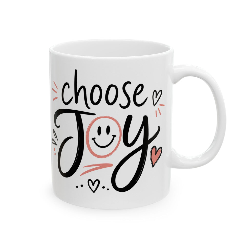 Cheers, Joy Ceramic Mug – Cute Handlettered Coffee Cup (11oz & 15oz)
