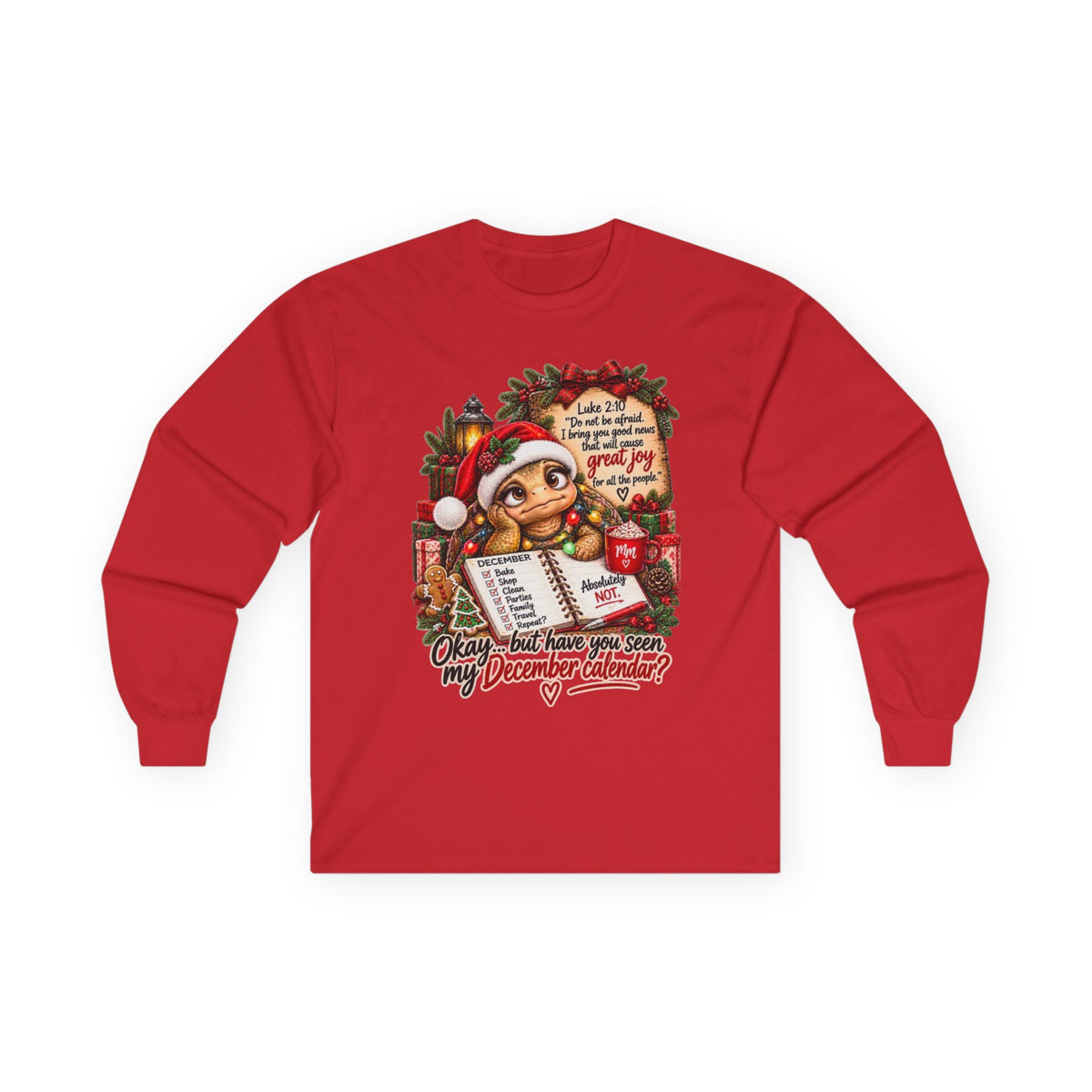Christian Christmas Shirt | Luke 2:10 Faithfully Sarcastic Turtle Tee