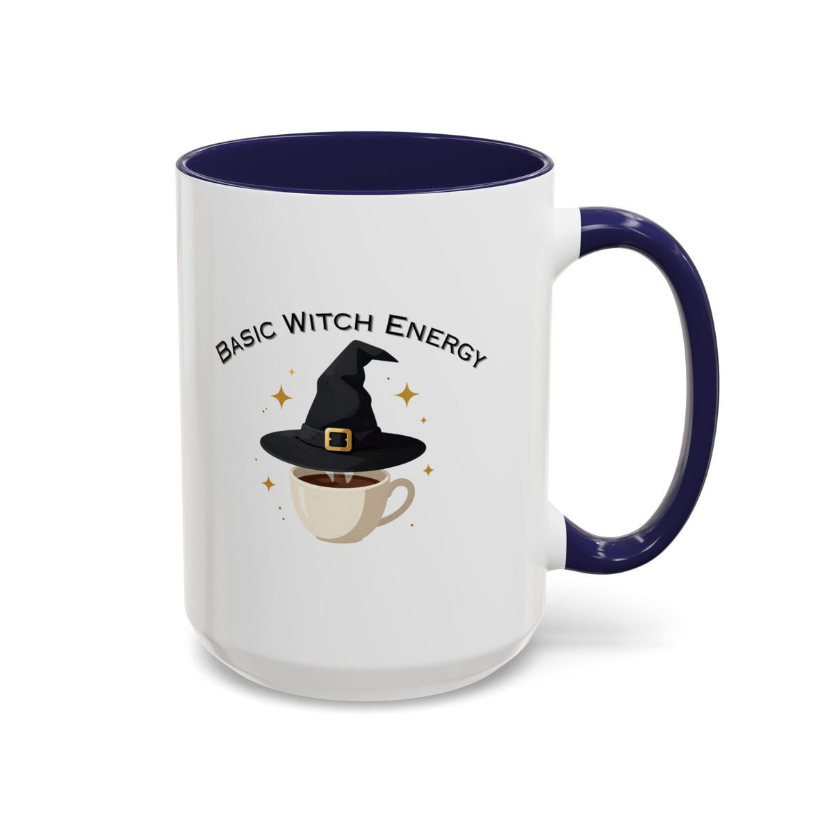 Basic Witch Energy Coffee Mug – Cute Halloween Witch Hat Tea Cup Accent Mug (11/15oz)