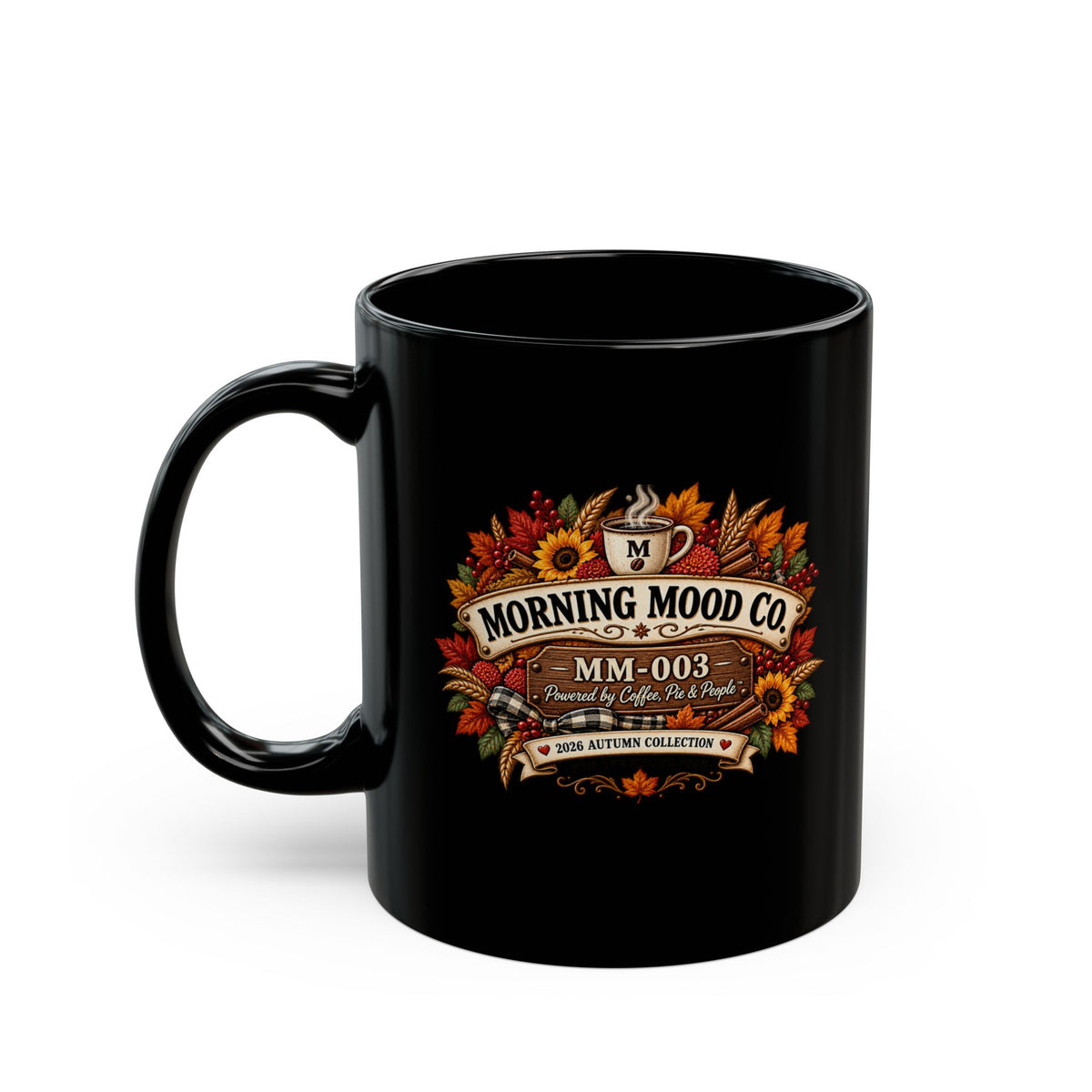 Powered by Coffee and Pie Black Mug (11oz, 15oz)