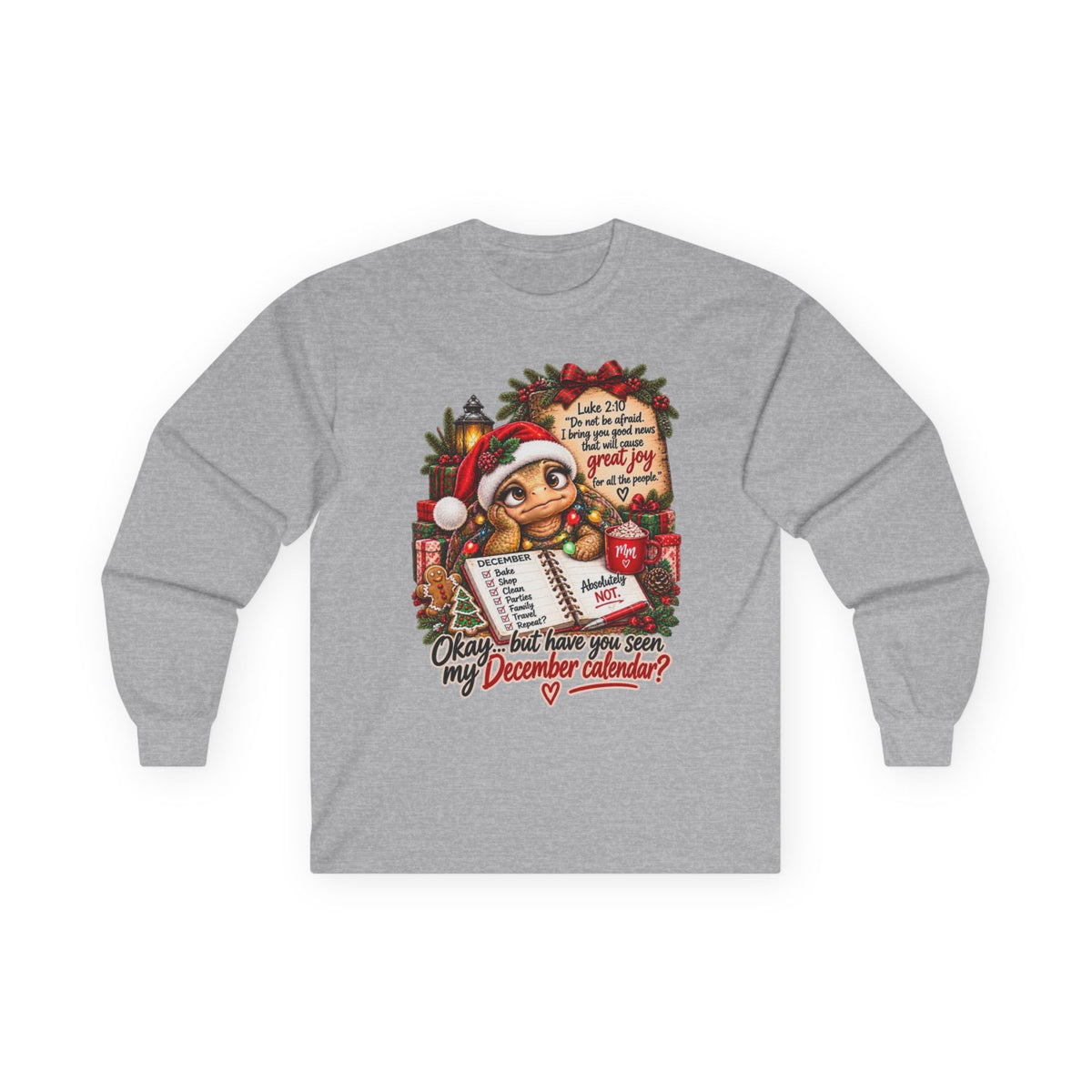 Christian Christmas Shirt | Luke 2:10 Faithfully Sarcastic Turtle Tee