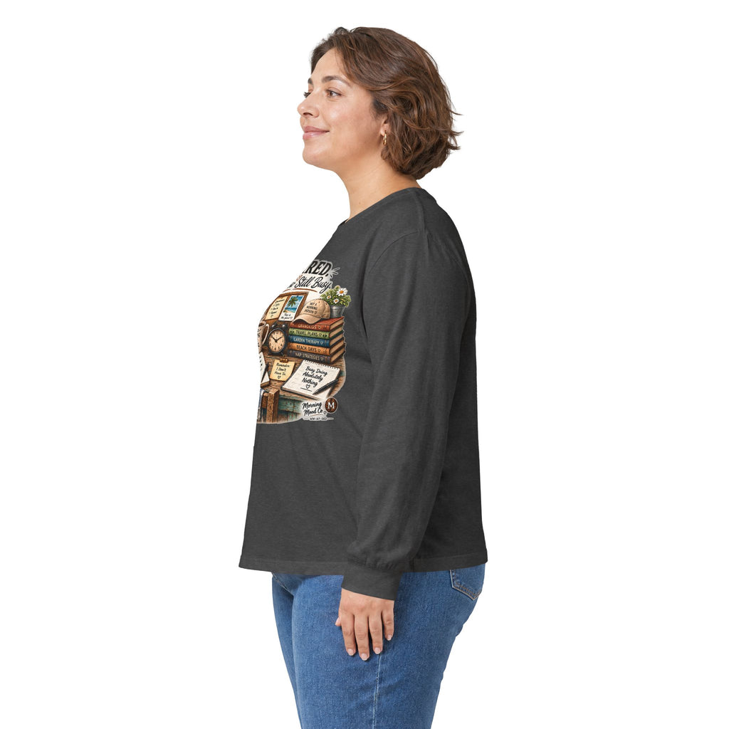 Retired But Still Busy Long Sleeve Tee – Retirement Gifts for Book Lovers