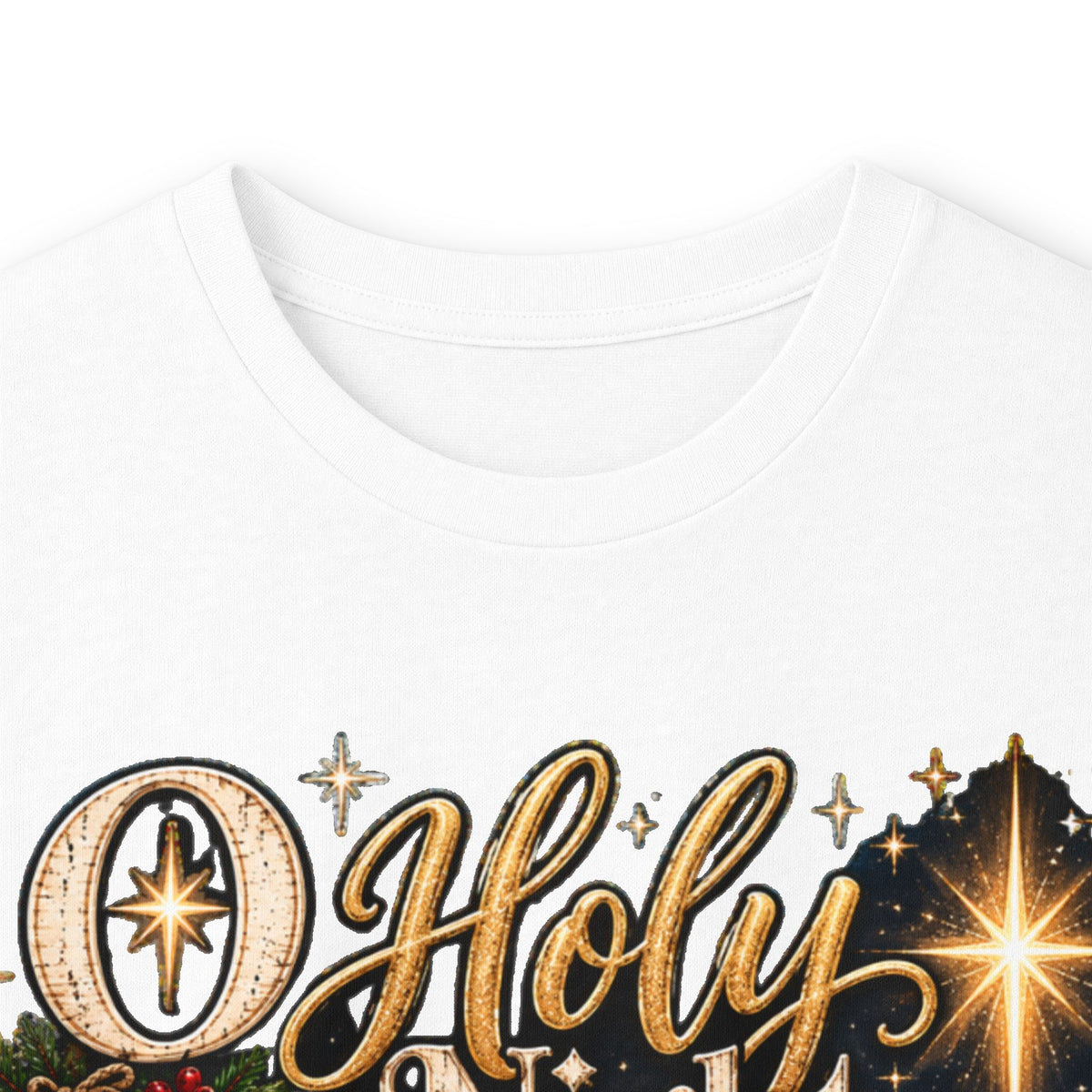 Holy Night Nativity Long Sleeve Tee — Christmas Religious Tee