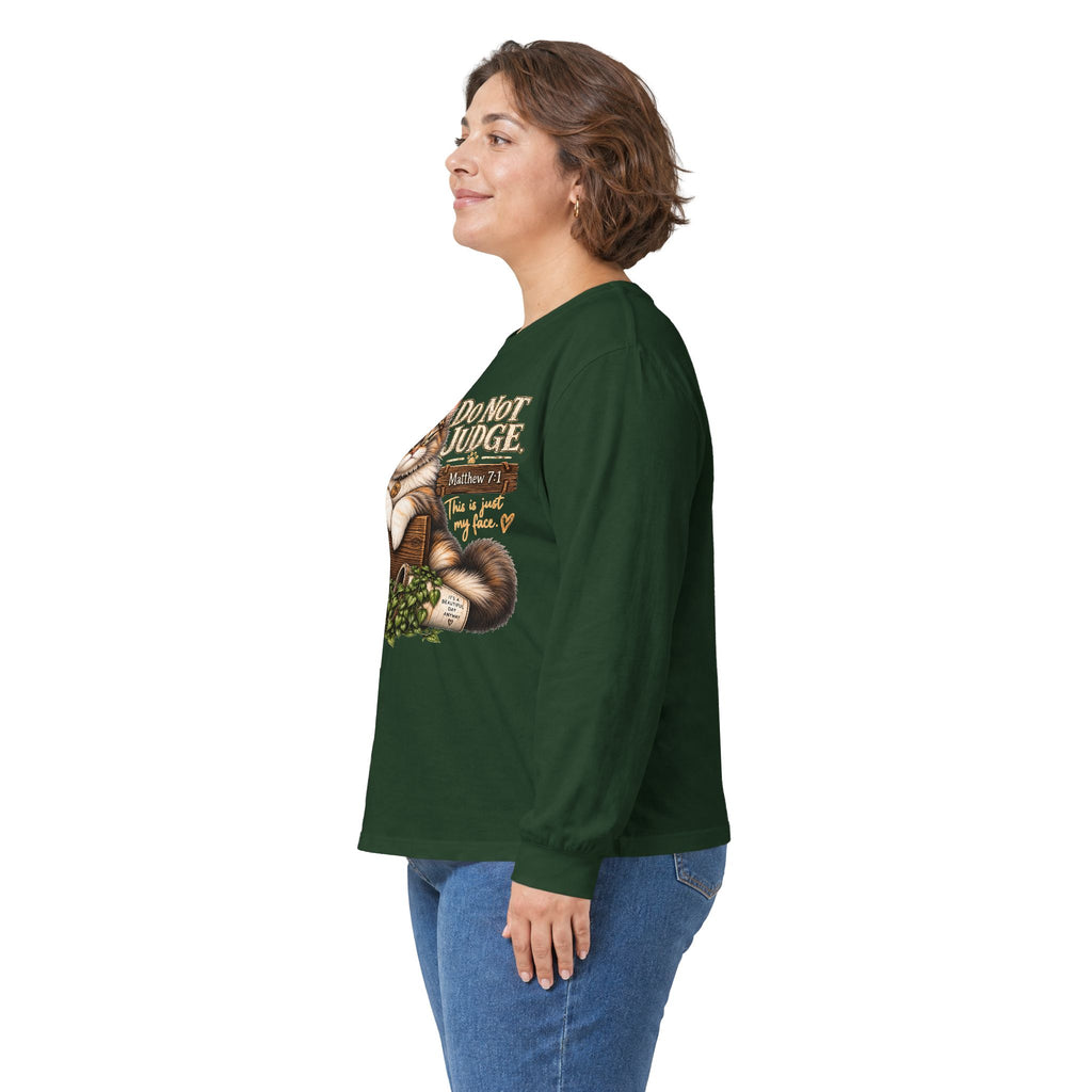 Do Not Judge Funny Cat Long Sleeve Tee
