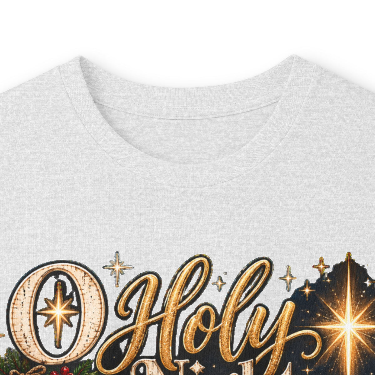 Holy Night Nativity Long Sleeve Tee — Christmas Religious Tee