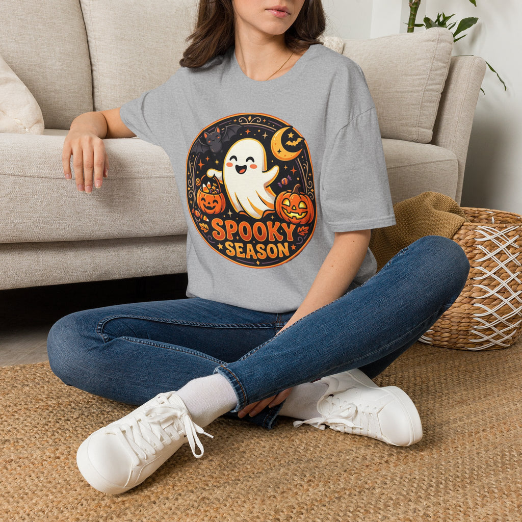Halloween Ghost T-Shirt — "Spooky Season" Cute Pumpkin Graphic Tee
