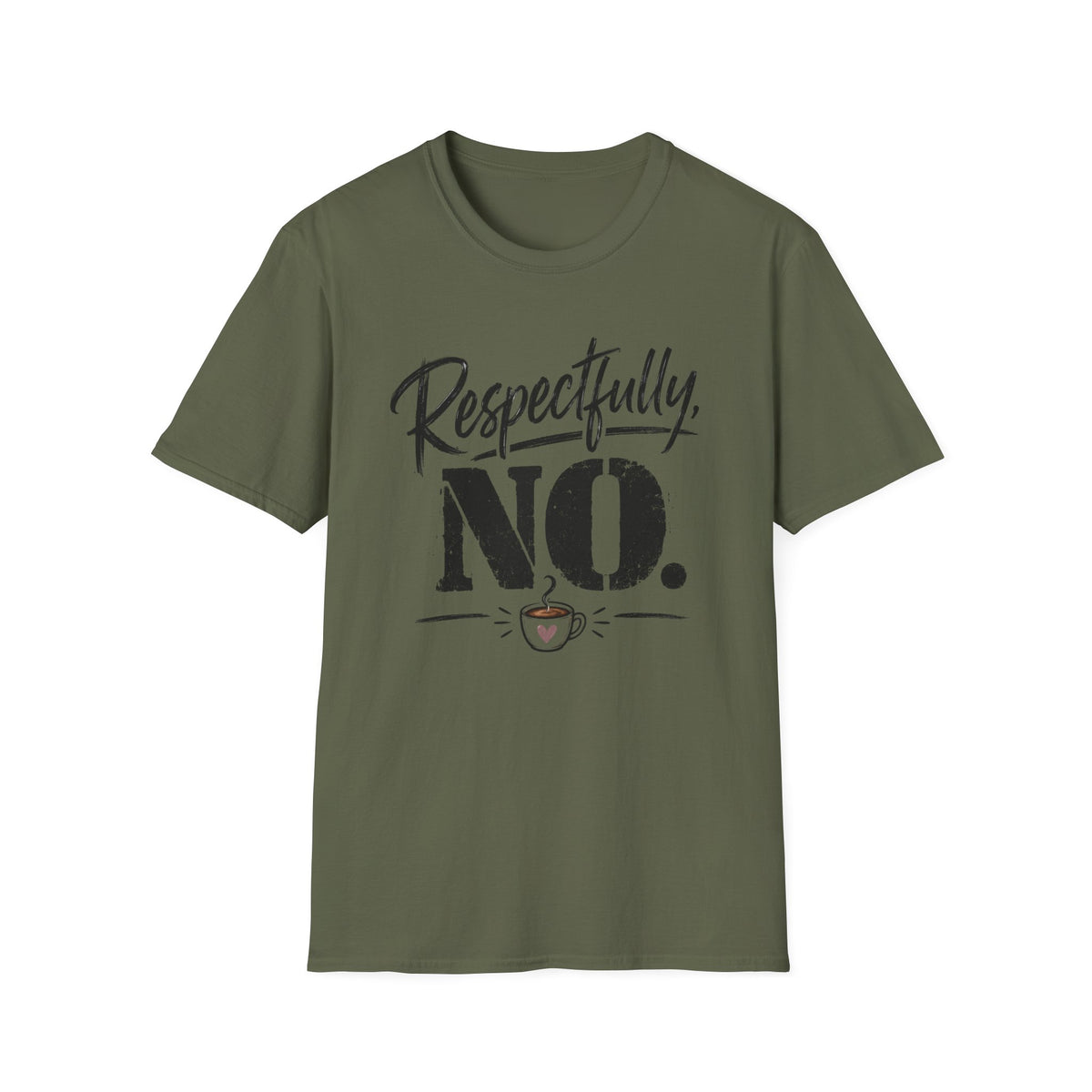 Respectfully No. T-Shirt – Funny Sassy Graphic Tee with Script and Smiley