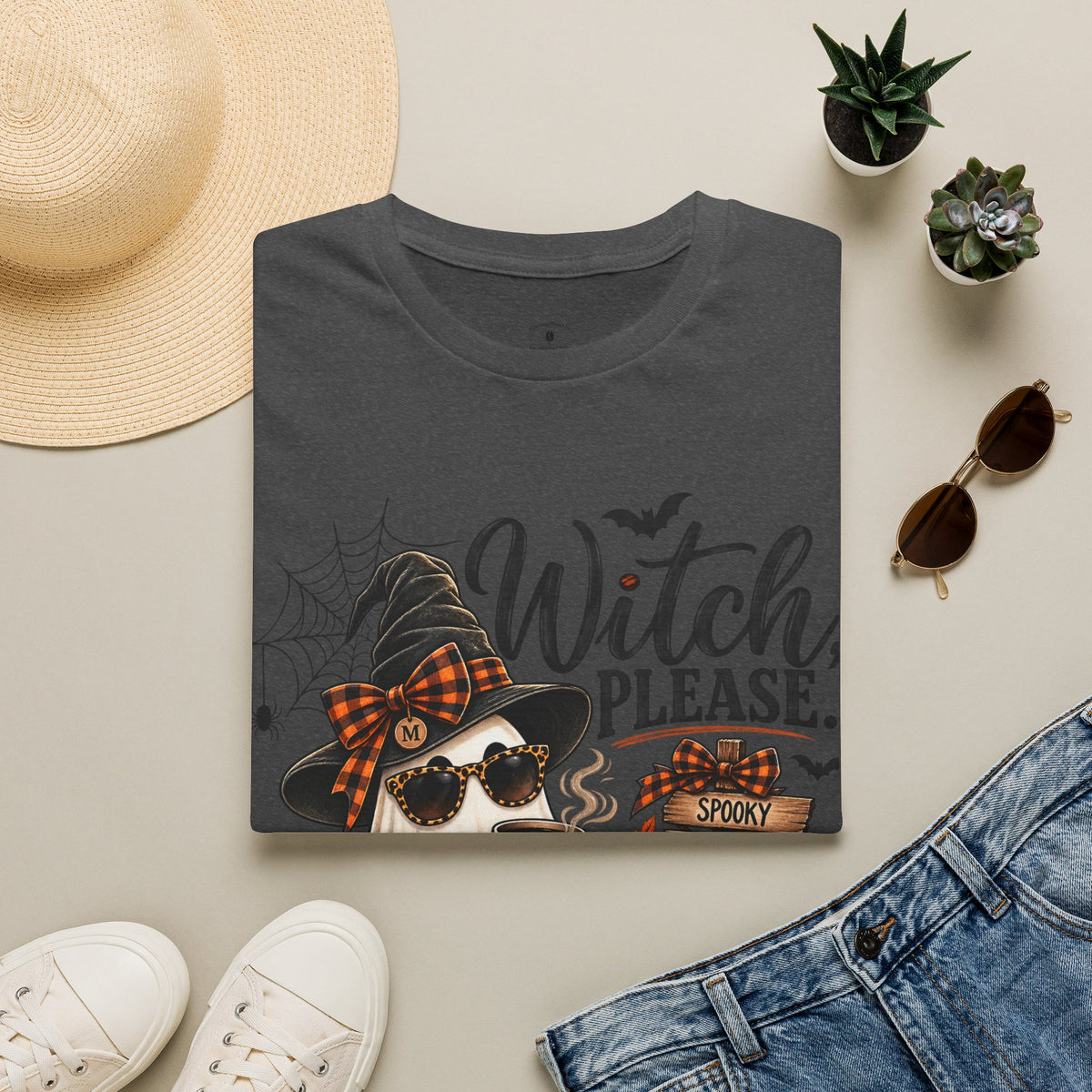 Witch Please Halloween T-Shirt — Cute Witch Cat Pumpkin Graphic Tee